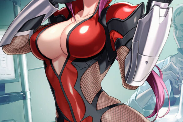 taimanin asagi-oboro-anime girl boobs redhead